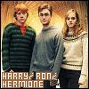 Harry Potter series: Granger, Hermione, Harry Potter and Ron Weasley (Relationships: Book/Movie)